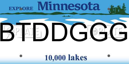 BTDDGGG Minnesota License Plate
