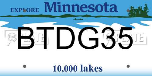 BTDG35 Minnesota License Plate