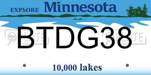 BTDG38 Minnesota License Plate