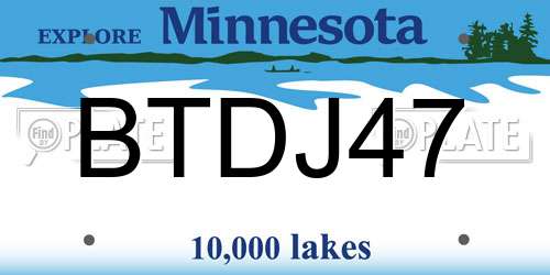 BTDJ47 Minnesota License Plate