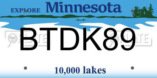 BTDK89 Minnesota License Plate