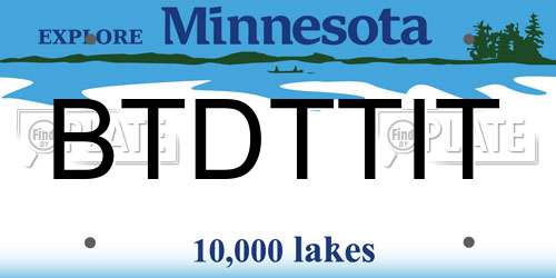 BTDTTIT Minnesota License Plate