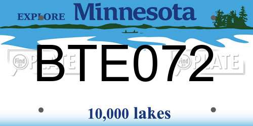BTE072 Minnesota License Plate