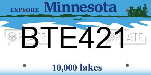 BTE421 Minnesota License Plate