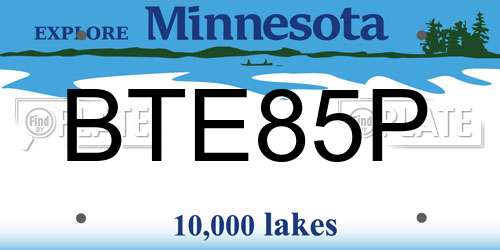 BTE85P Minnesota License Plate