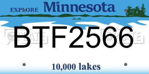 BTF2566 Minnesota License Plate