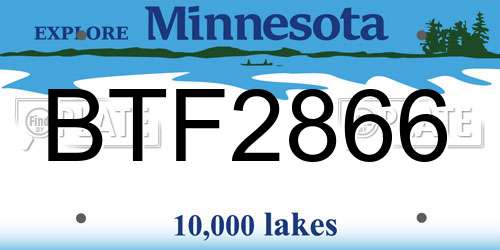 BTF2866 Minnesota License Plate