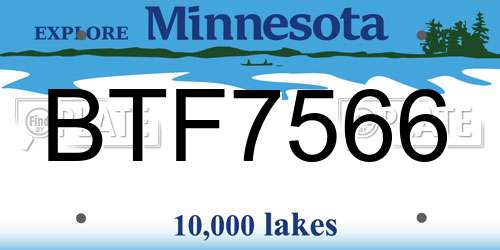 BTF7566 Minnesota License Plate