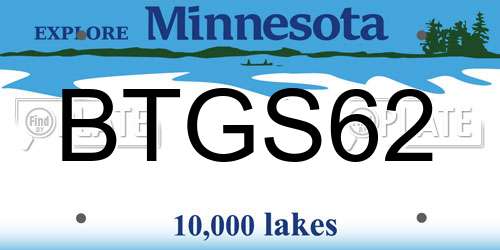 BTGS62 Minnesota License Plate