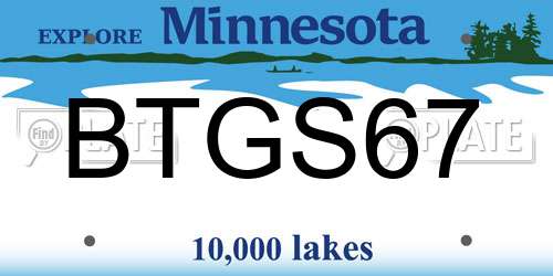BTGS67 Minnesota License Plate