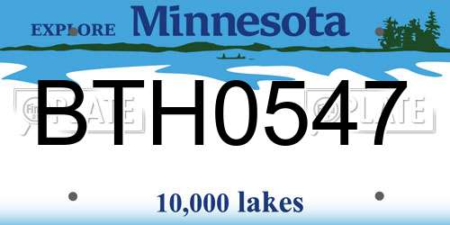 BTH0547 Minnesota License Plate