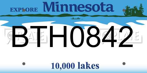 BTH0842 Minnesota License Plate