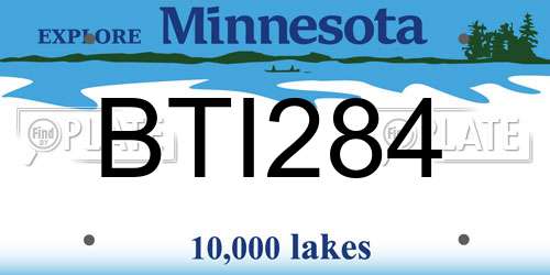 BTI284 Minnesota License Plate