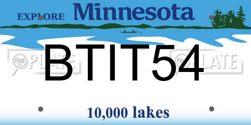 BTIT54 Minnesota License Plate