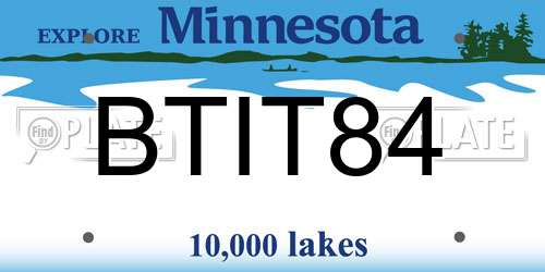 BTIT84 Minnesota License Plate