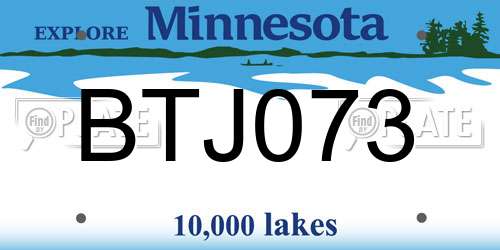 BTJ073 Minnesota License Plate