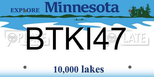 BTKI47 Minnesota License Plate