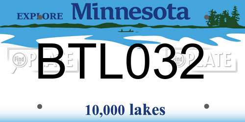 BTL032 Minnesota License Plate
