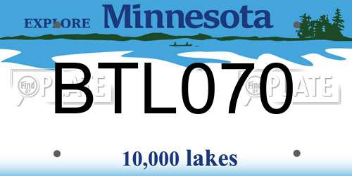 BTL070 Minnesota License Plate
