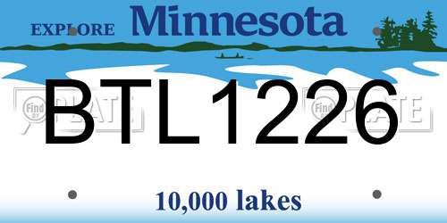 BTL1226 Minnesota License Plate