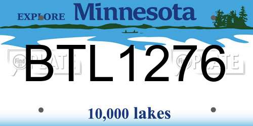 BTL1276 Minnesota License Plate
