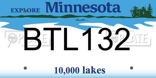 BTL132 Minnesota License Plate