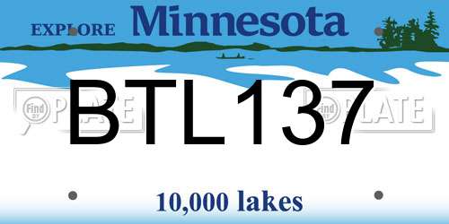 BTL137 Minnesota License Plate