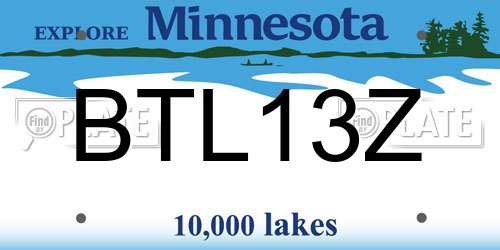 BTL13Z Minnesota License Plate