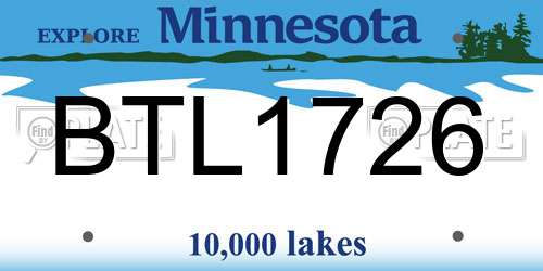 BTL1726 Minnesota License Plate