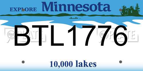 BTL1776 Minnesota License Plate