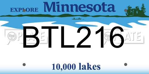 BTL216 Minnesota License Plate
