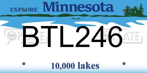 BTL246 Minnesota License Plate