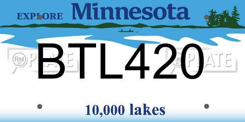 BTL420 Minnesota License Plate
