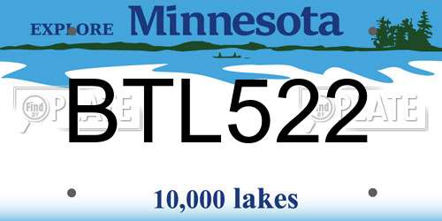 BTL522 Minnesota License Plate
