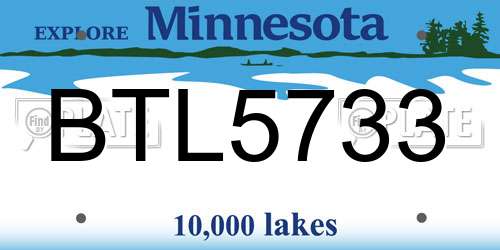 BTL5733 Minnesota License Plate