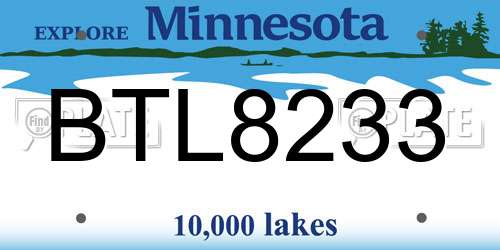 BTL8233 Minnesota License Plate
