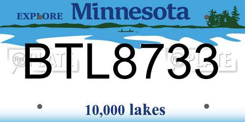 BTL8733 Minnesota License Plate