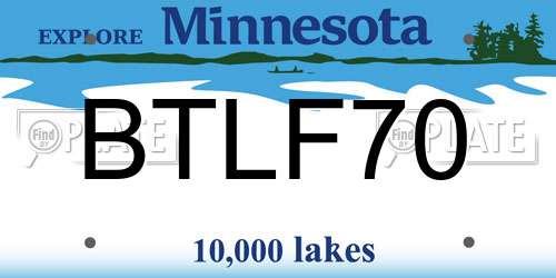 BTLF70 Minnesota License Plate