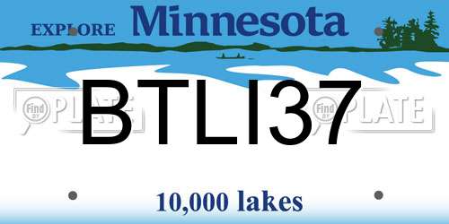 BTLI37 Minnesota License Plate