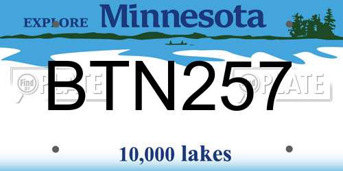 BTN257 Minnesota License Plate
