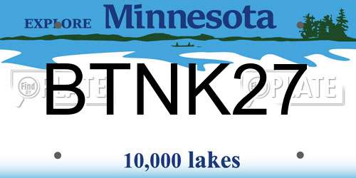 BTNK27 Minnesota License Plate