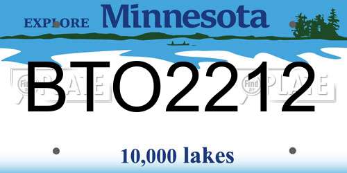 BTO2212 Minnesota License Plate