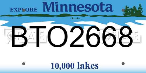 BTO2668 Minnesota License Plate