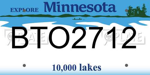 BTO2712 Minnesota License Plate