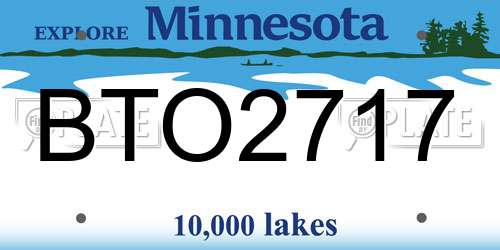 BTO2717 Minnesota License Plate