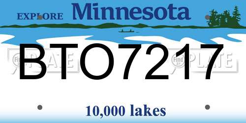 BTO7217 Minnesota License Plate