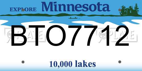 BTO7712 Minnesota License Plate