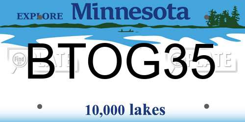 BTOG35 Minnesota License Plate