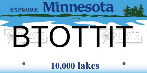 BTOTTIT Minnesota License Plate