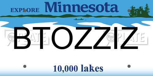BTOZZIZ Minnesota License Plate
